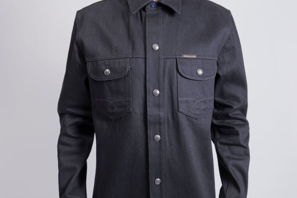 Indigofera Copeland Denim Jacket, Black Gunpowder