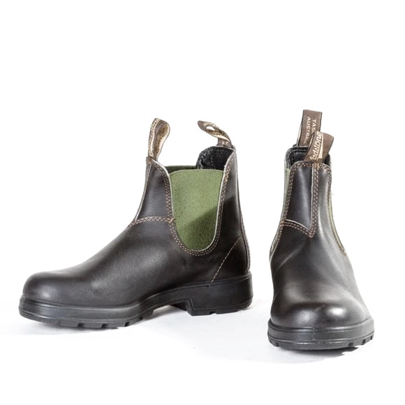 Blundstone 519 Stout Brown with Olive Elastic