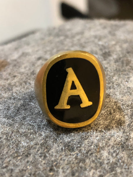 ABC Letters Ring Bronze with Black