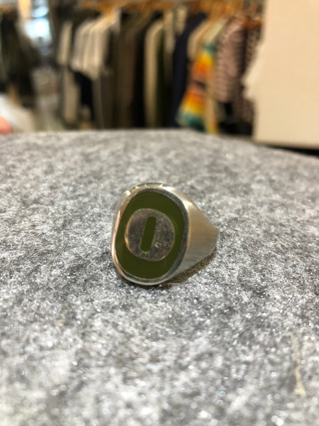 ABC Letters Ring Stainless with Army Green