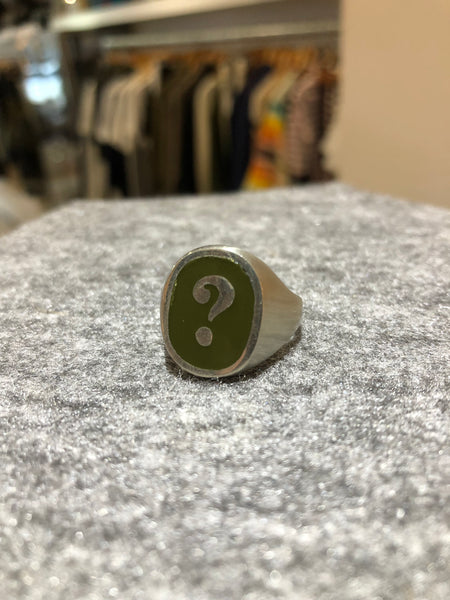 Symbols Ring Stainless with Army Green
