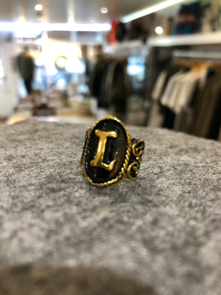 ABC Letters Cigar Ring Bronze with Black