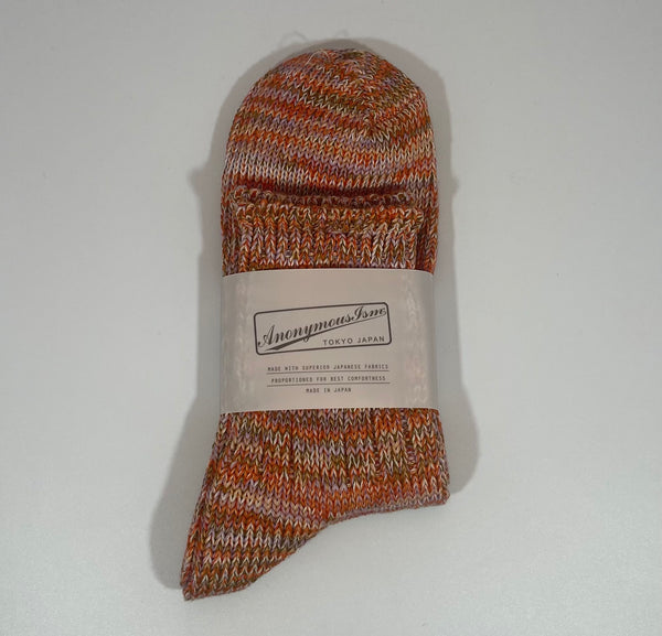 Anonymous Ism 5 Colour Mix Quarter Sock - Orange