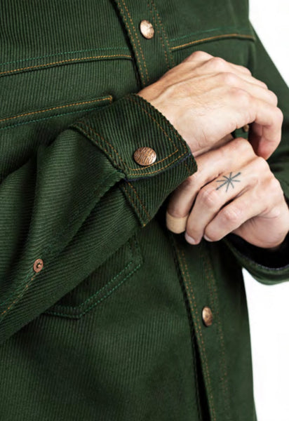 Indigofera Fargo Cotton Kersey Shirt Jacket - Green