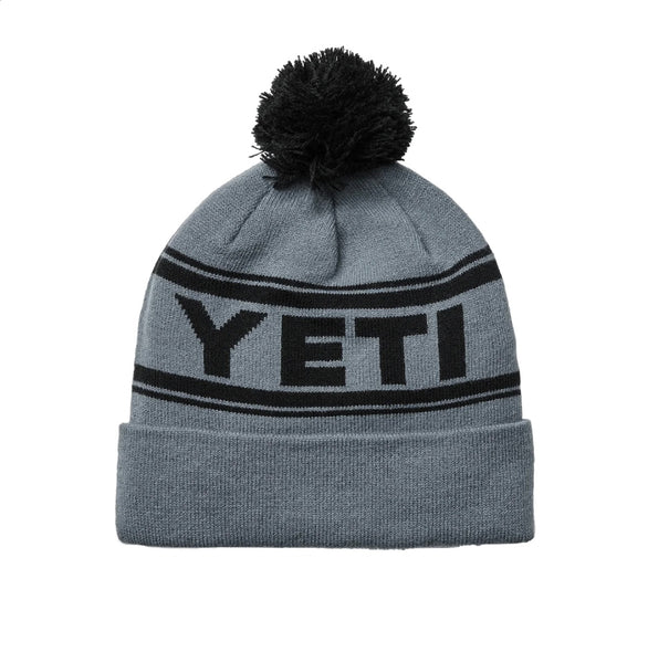 Yeti Logo retro Knit Beanie Hat - Gray