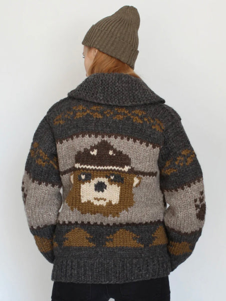 Granted Camp fire Bear Chunky Knit- Charcoal
