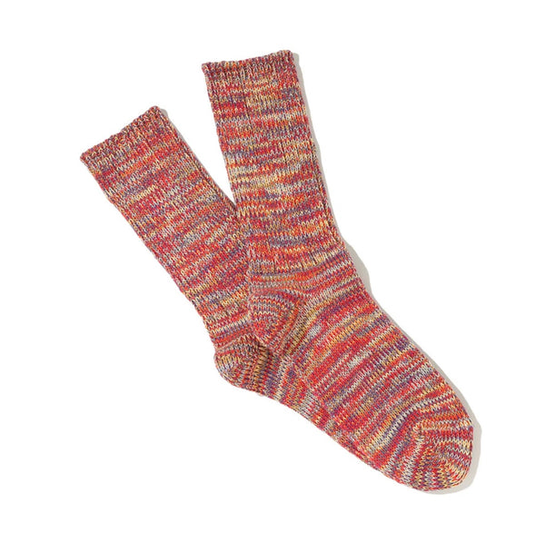 Anonymous Ism 5 Colour Mix Crew Sock - Red