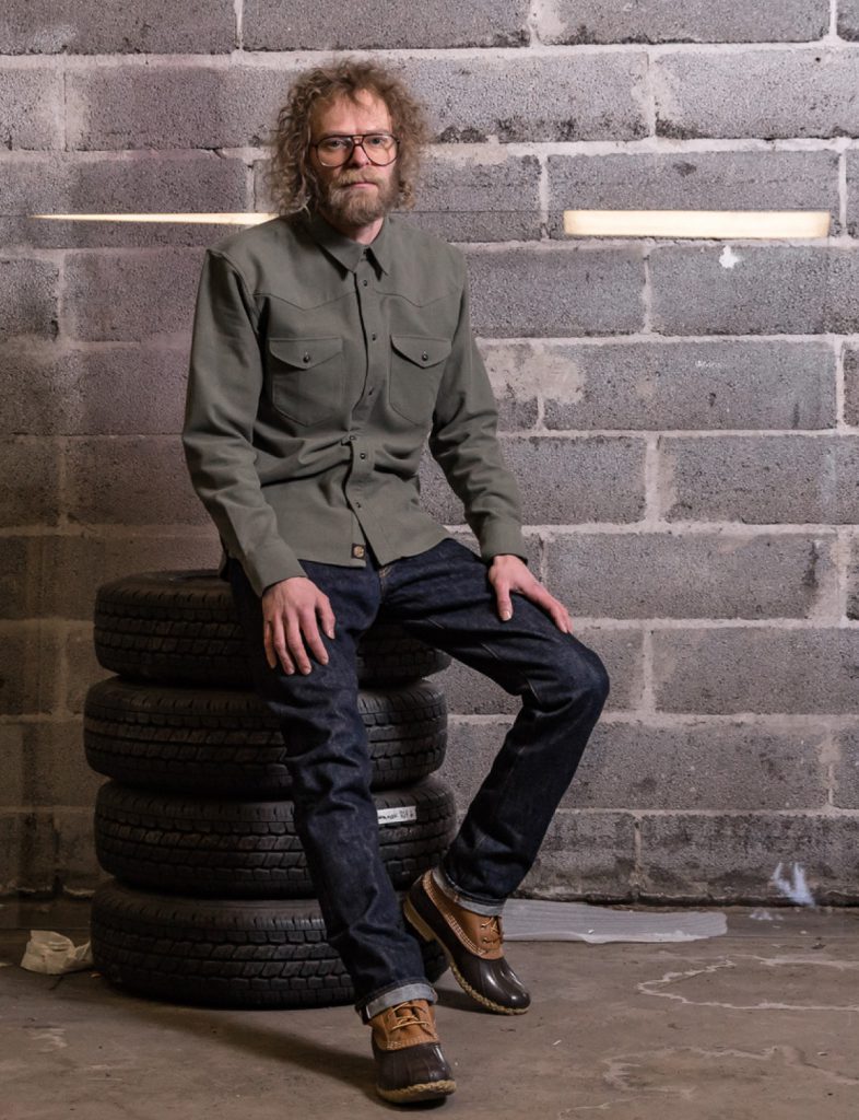 Indigofera Manolito Shirt - Green Moleskin