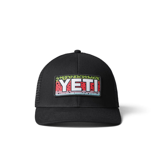Yeti Rainbow Trout Logo Trucker Cap - Black