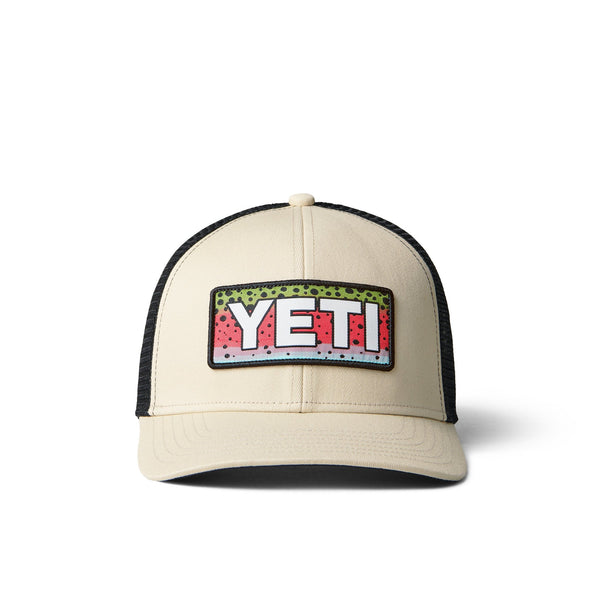 Yeti Rainbow Trout Logo Trucker Cap - Cream