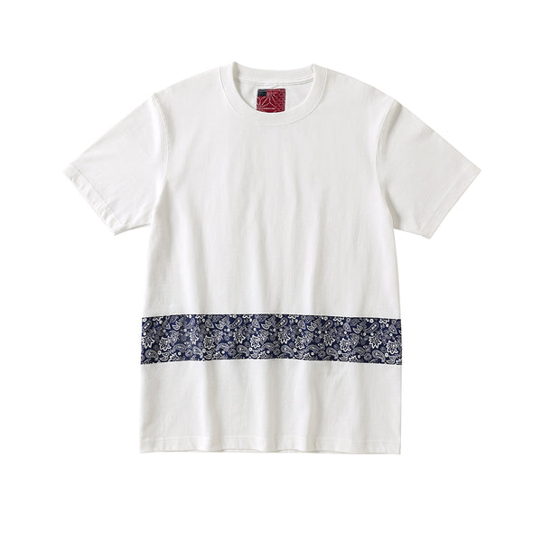 Bandana Print Short Sleeve T-Shirt, White